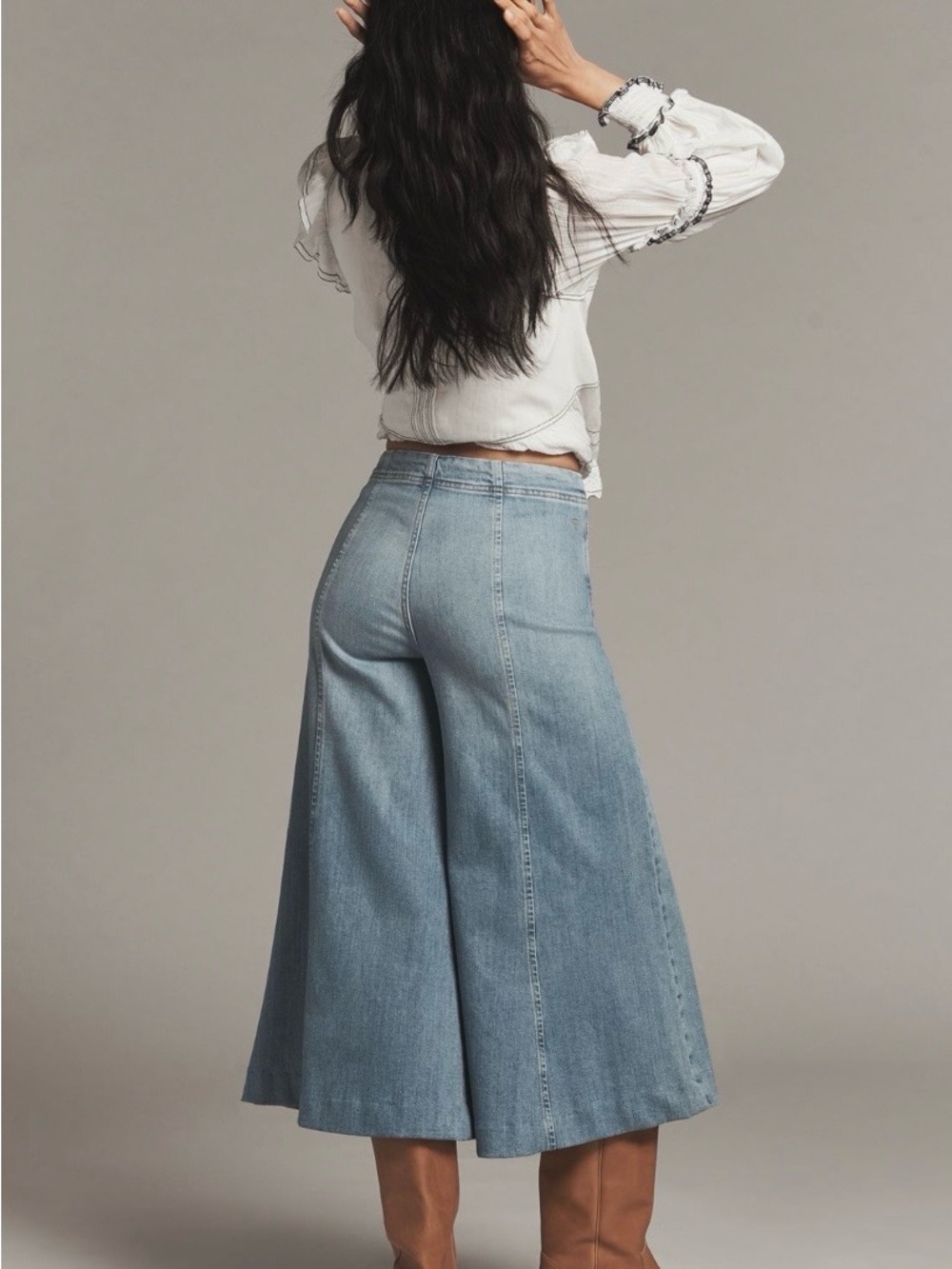 NWT! Pilcro Mid-Rise Wide-Leg Crop Jeans - Picture 3 of 10